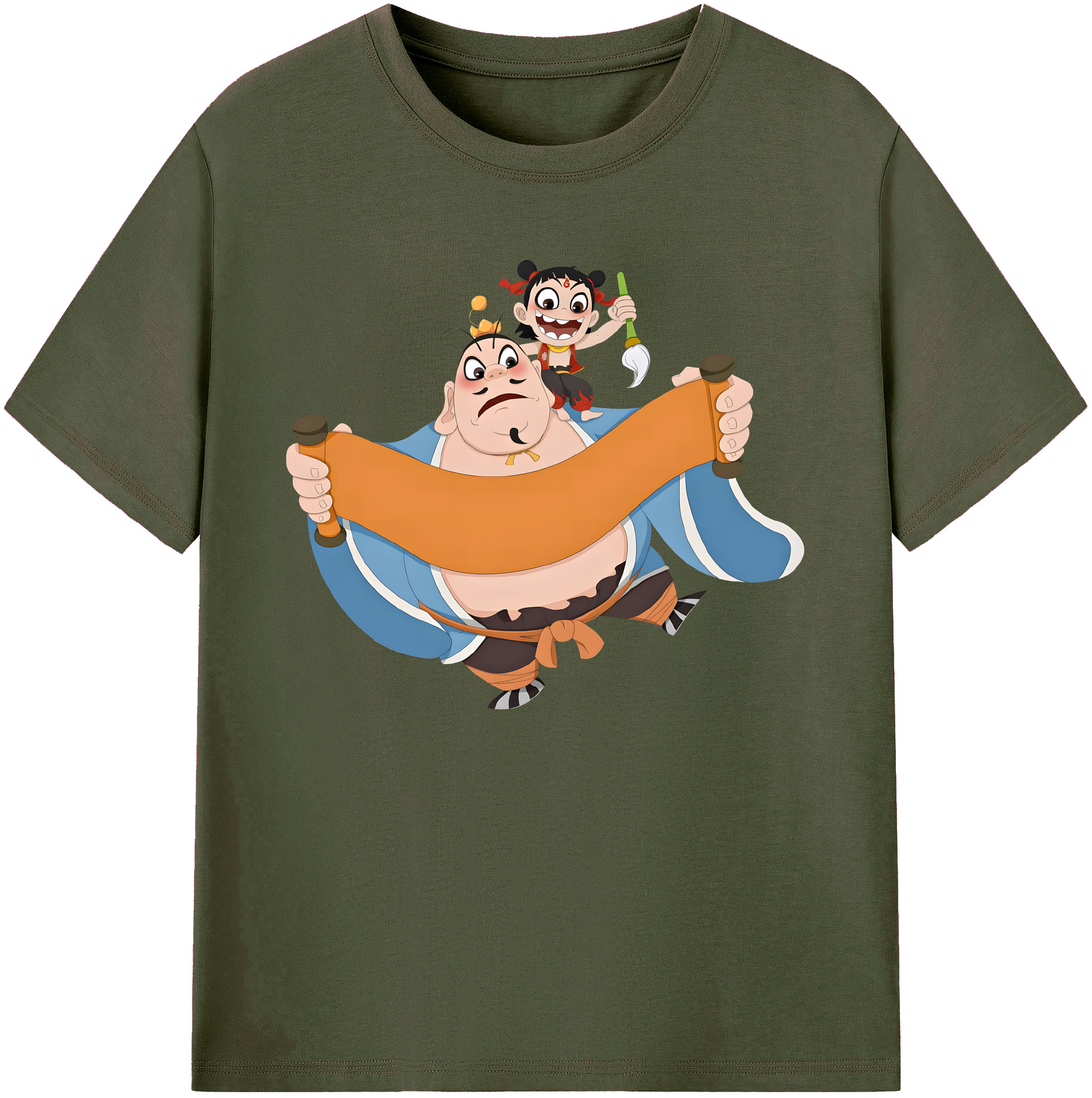 （画像用） Ne Zha 2 ナタ 魔童の大暴れ 綿100％ メンズ半袖Tシャツ｜肌触りやわらか＆通気性